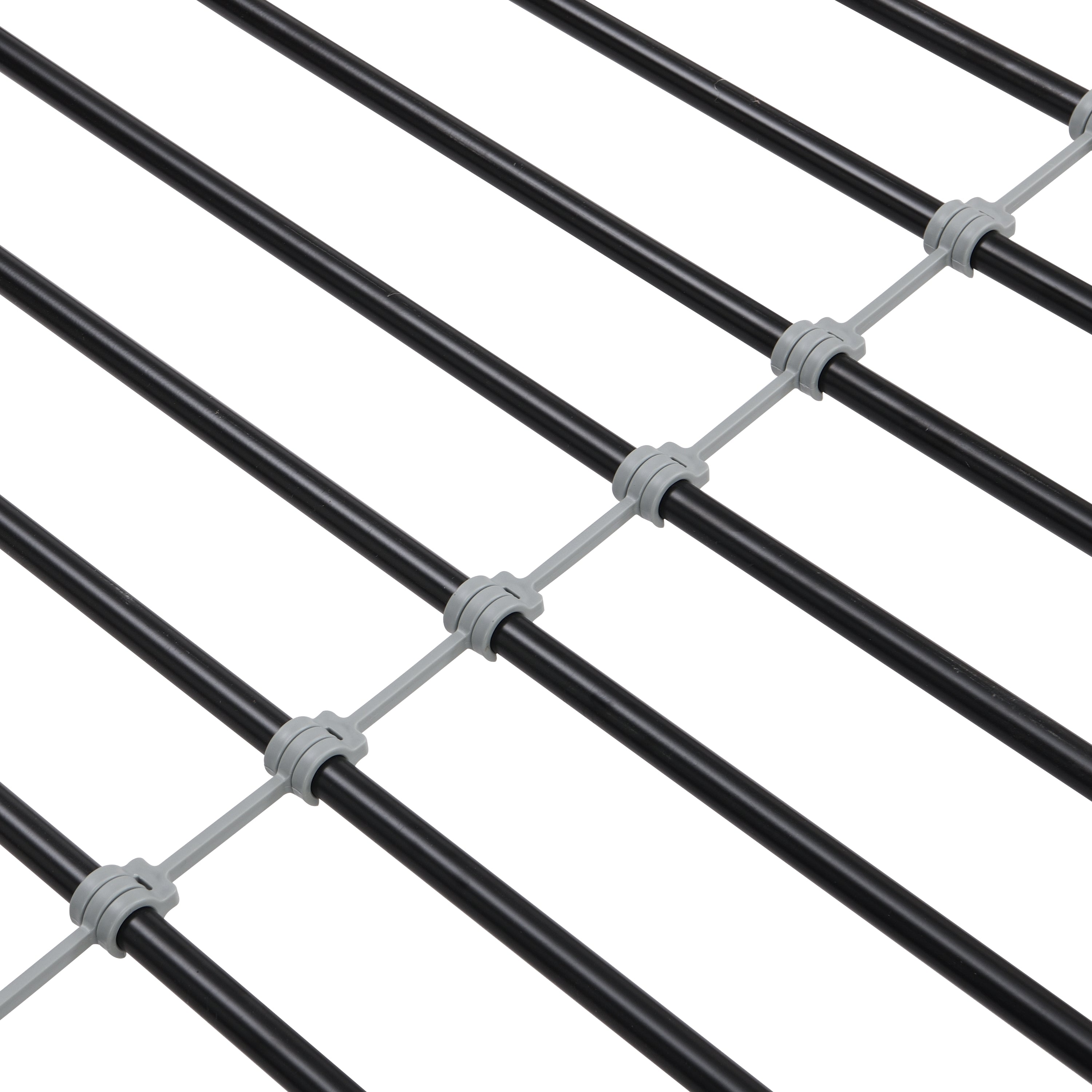 Double decker bed, size above twin bed, with 2 ladders and full-length guardrail, metal, storage space, black