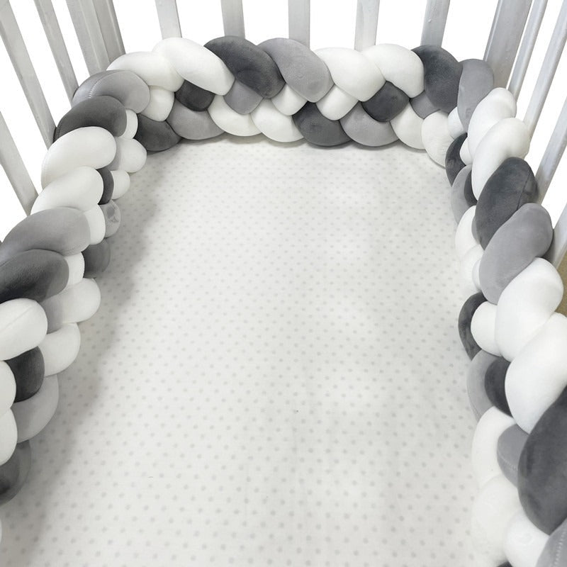 Woven baby bed surround anti-collision strip four strand Fried Dough Twists braid wrapped around the bed surround ins baby child