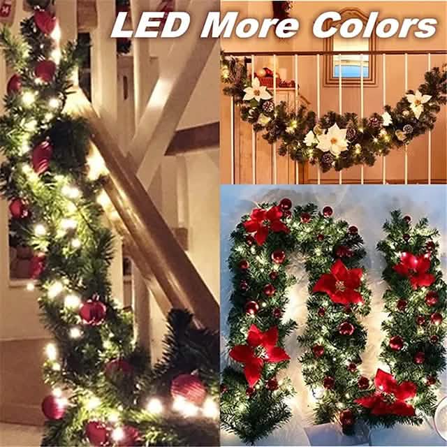 2.7 Meter Christmas Rattan Garland Decorative