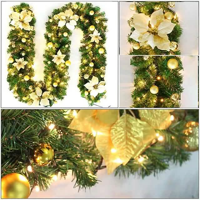 2.7 Meter Christmas Rattan Garland Decorative