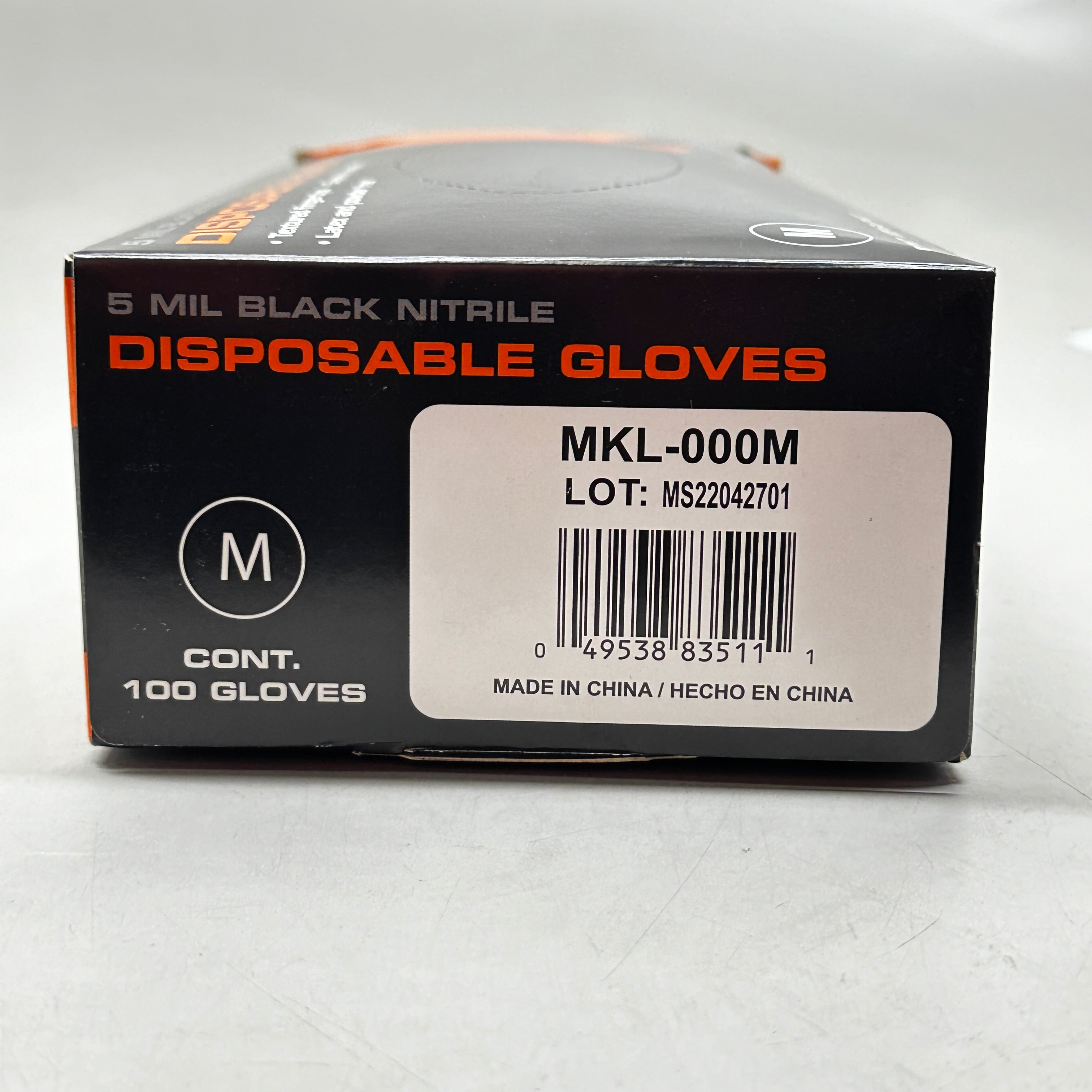 AUTOWURKS (100 PACK) Black Nitrile Disposable Gloves Size: Medium MKL-000M