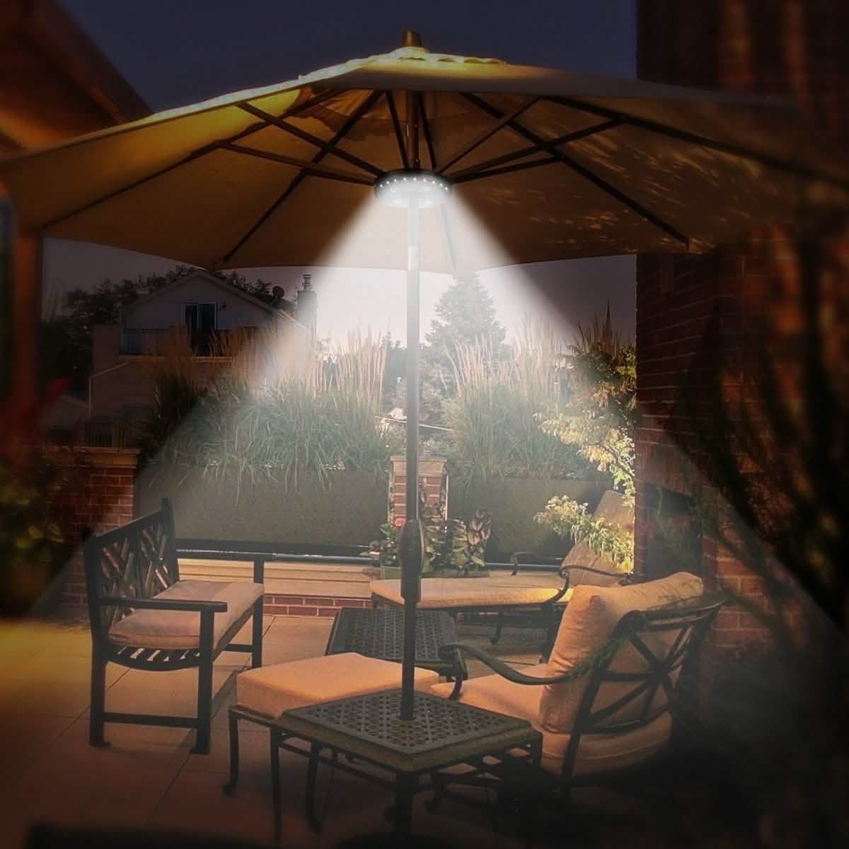 28 LED Patio Umbrella Pole Outdoor Light with Adjustable Brightness