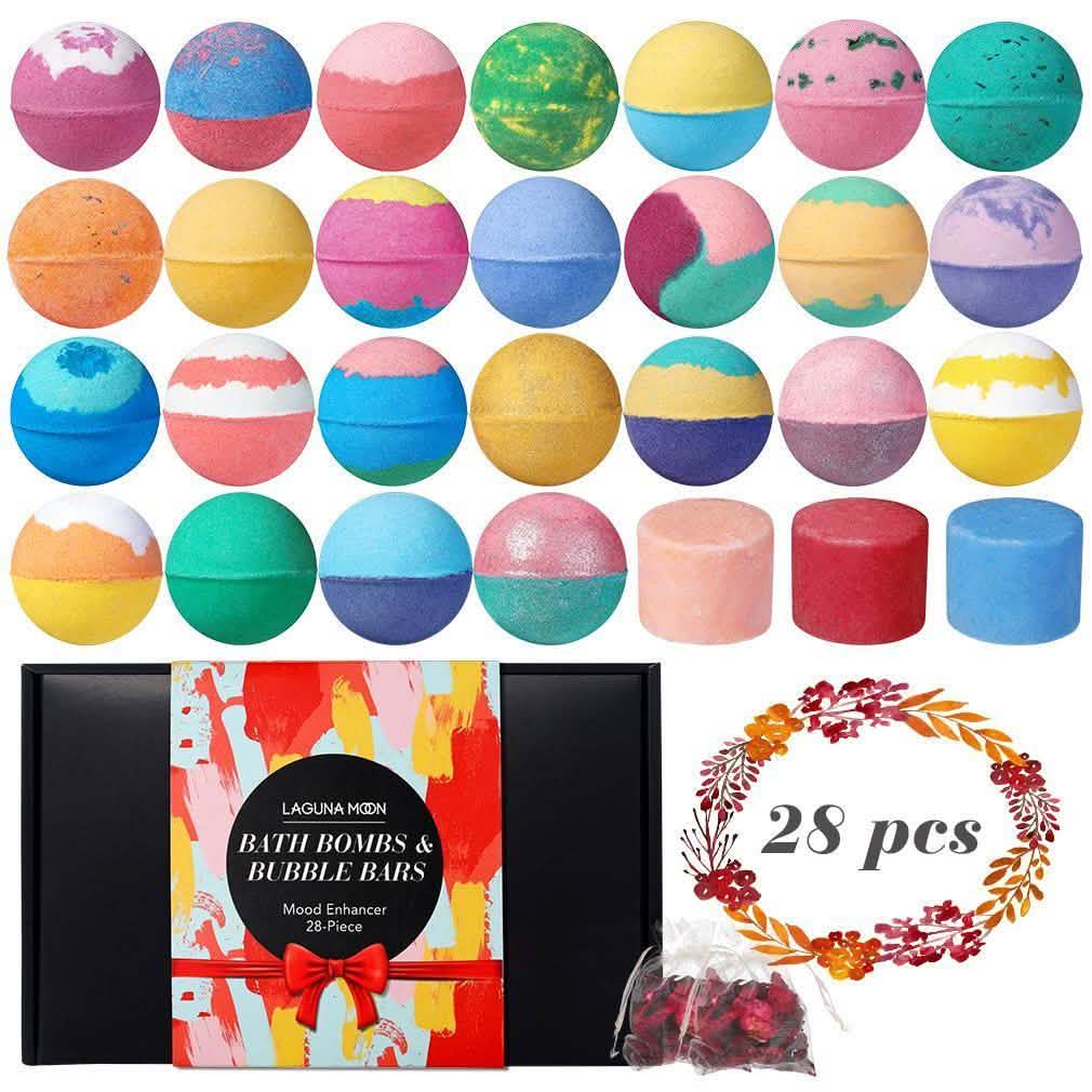 28-Piece: Bath Bombs and Bubble Bars Set