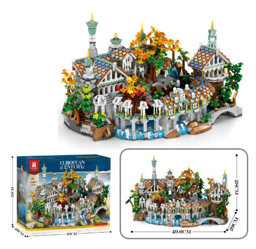 Street-view Brick Model Secluded Valley Architecture, Castle Kit Small-piece Assembly Decoration