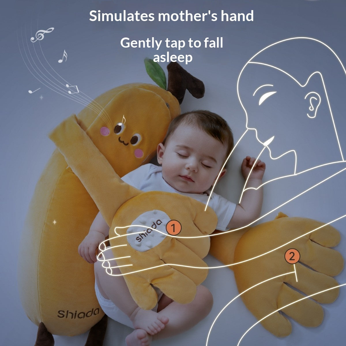 Baby Soothing Hand-Shaped Patting Sleep Aid Doll Pillow
