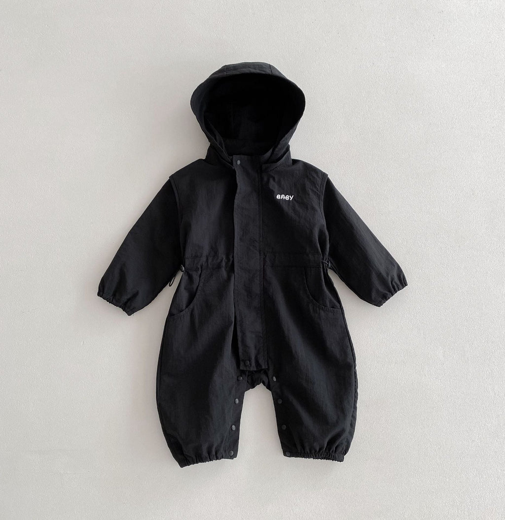 New Boys And Girls Hooded Work Clothes Jumpsuit Western Style Romper