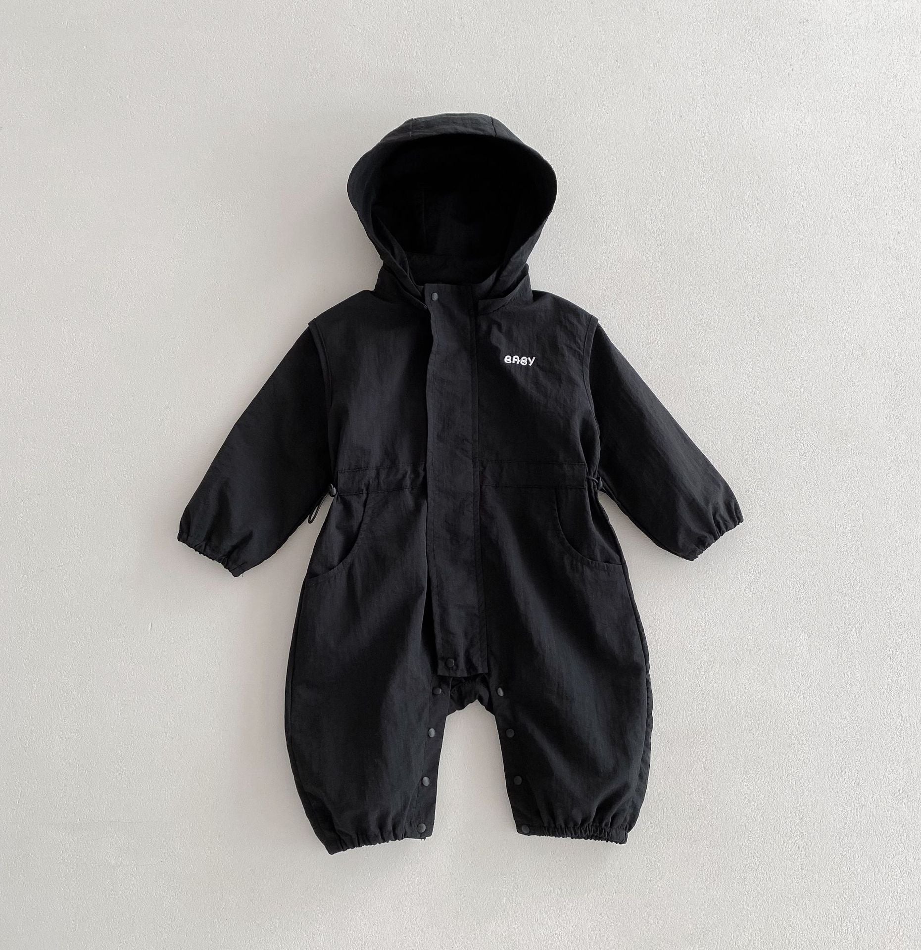 New Boys And Girls Hooded Work Clothes Jumpsuit Western Style Romper