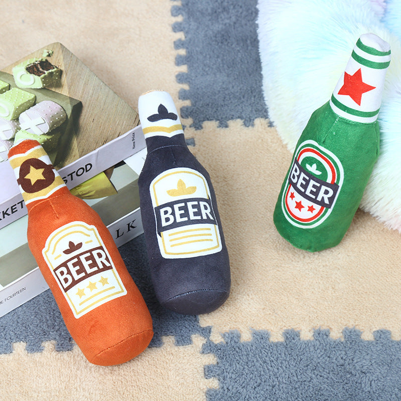 Plush Stuffed Vodka Squeaky Sounding Molar Toy