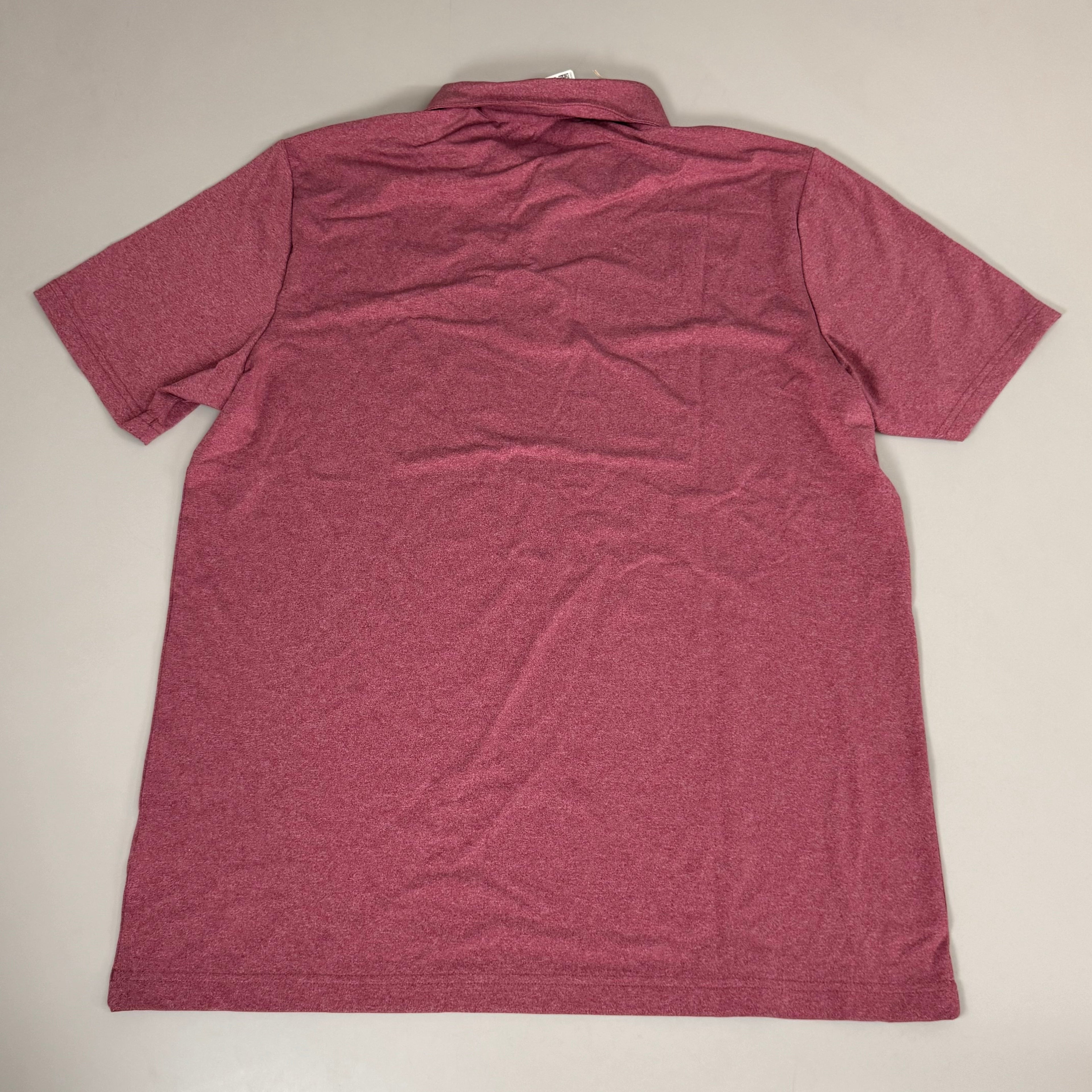 ADIDAS Men's Ultimate 365 Heather Polo Golf Shirt Sz-L Burgundy HA6215