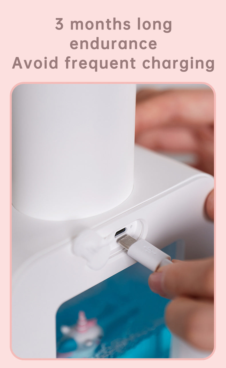 Cute Cat Rechargeable Touchless Automatic Soap Dispenser 400ml Kids foam Soap Dispenser with Night Light