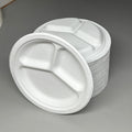 Divided Paper Plates (500 PACK) Disposable Round 10" Plates