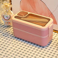 Japanese style microwaveable double layer compartment sealed lunch box