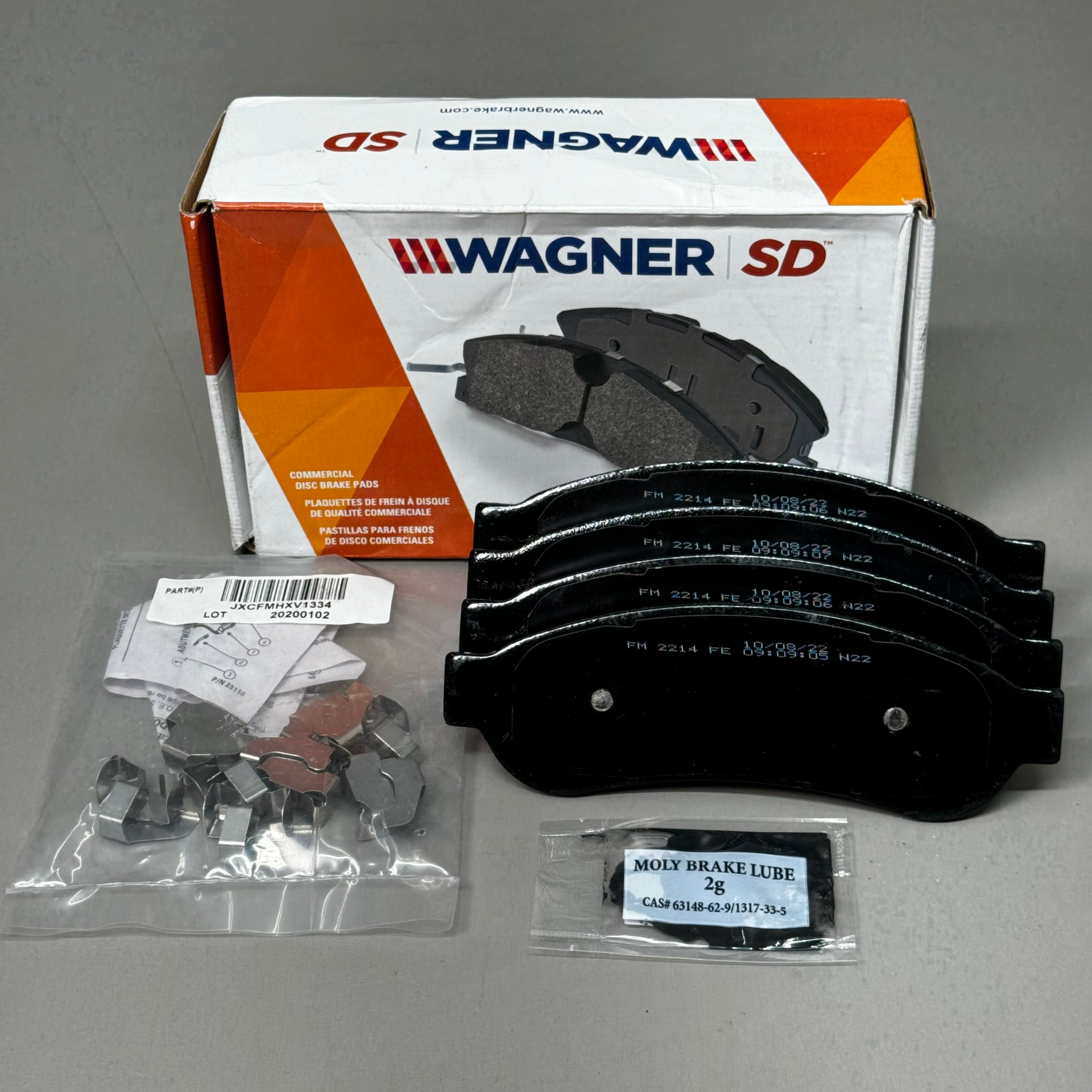WAGNER SD SevereDuty Disc Brake Pad Set 7" x 2" Black SX1067