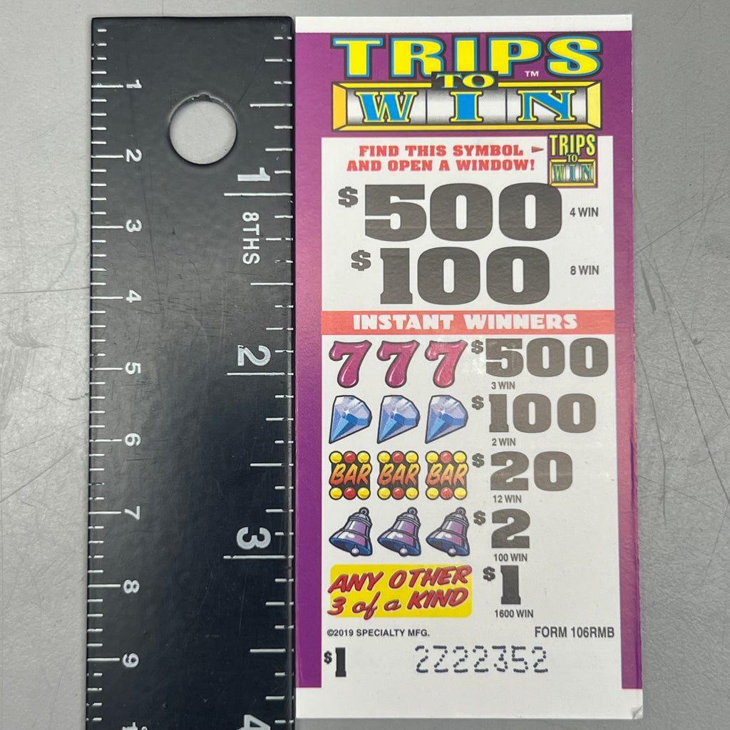 SPECIALTY MANUFACTURING Trips to Win 8160 Cards 3.875"x1.875"