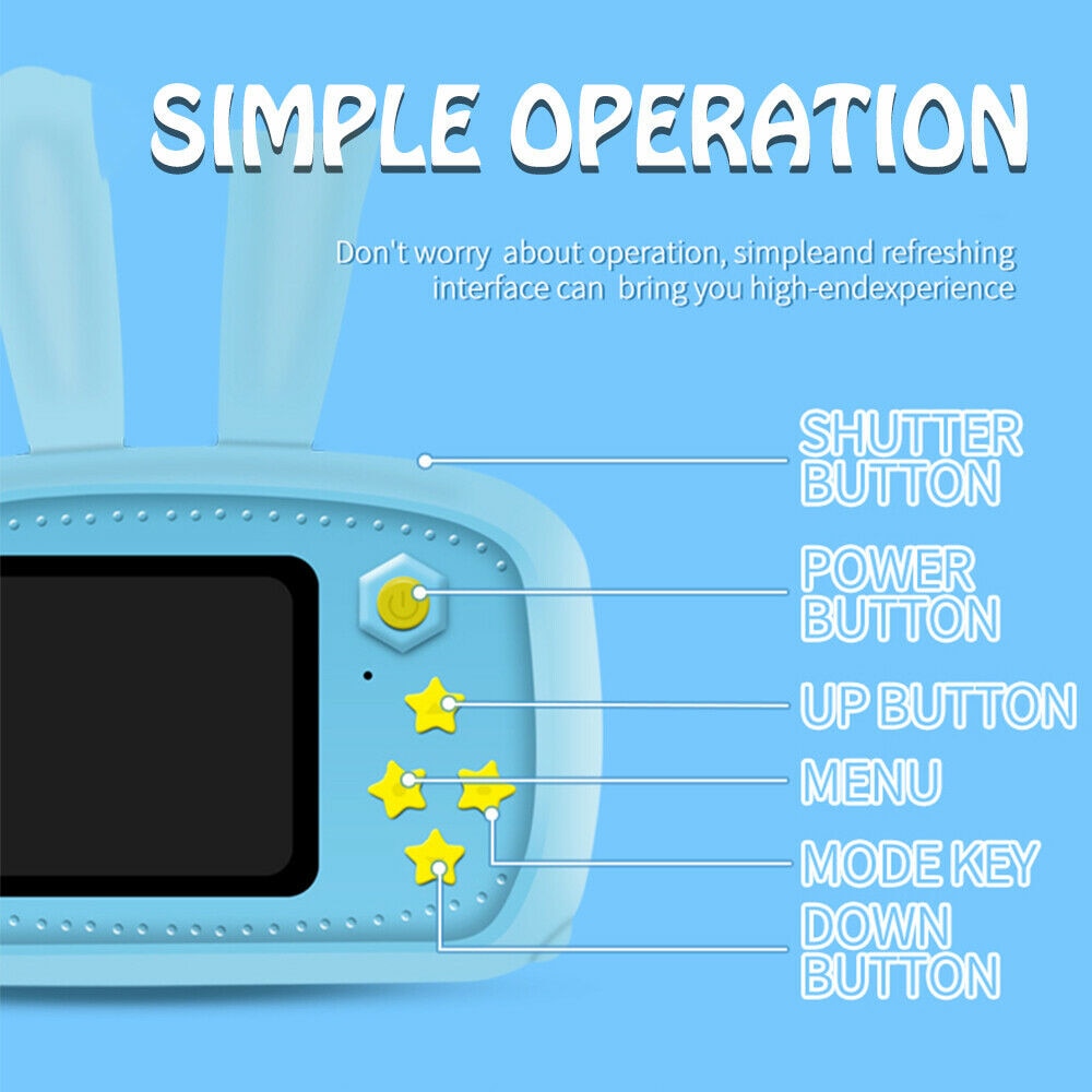 Children Take Photo Camera Full HD 1080P Portable Digital Video Camera 2 Inch LCD Screen Display Children ForKid Learning Study
