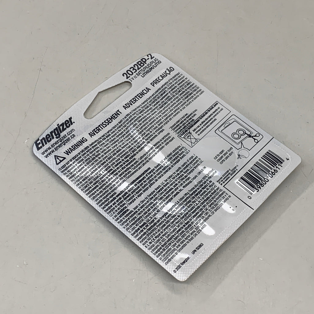 ENERGIZER (3 PACK, 6 Total Batteries) 2032 Lithium Coin Battery for Key FOB