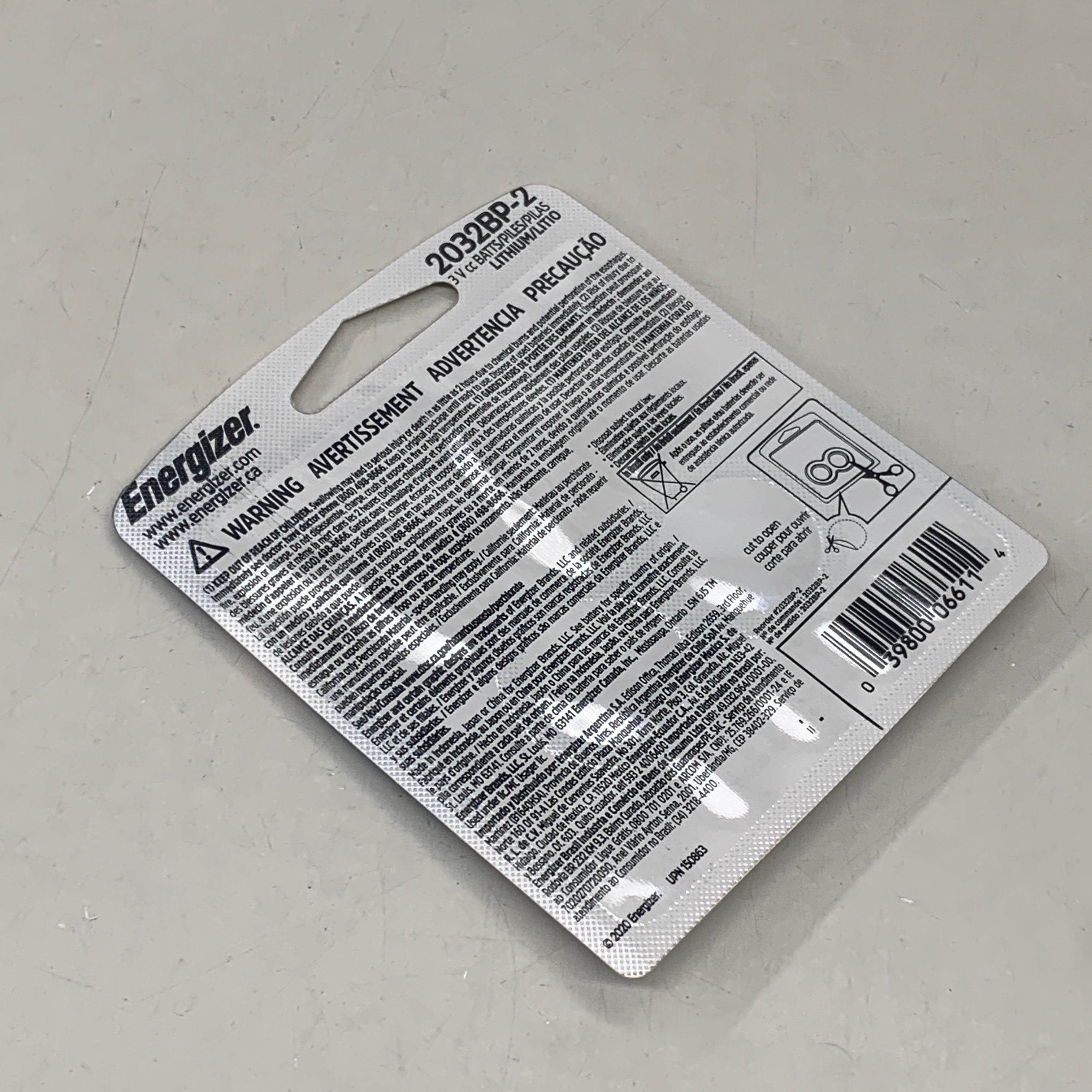 ENERGIZER (3 PACK, 6 Total Batteries) 2032 Lithium Coin Battery for Key FOB