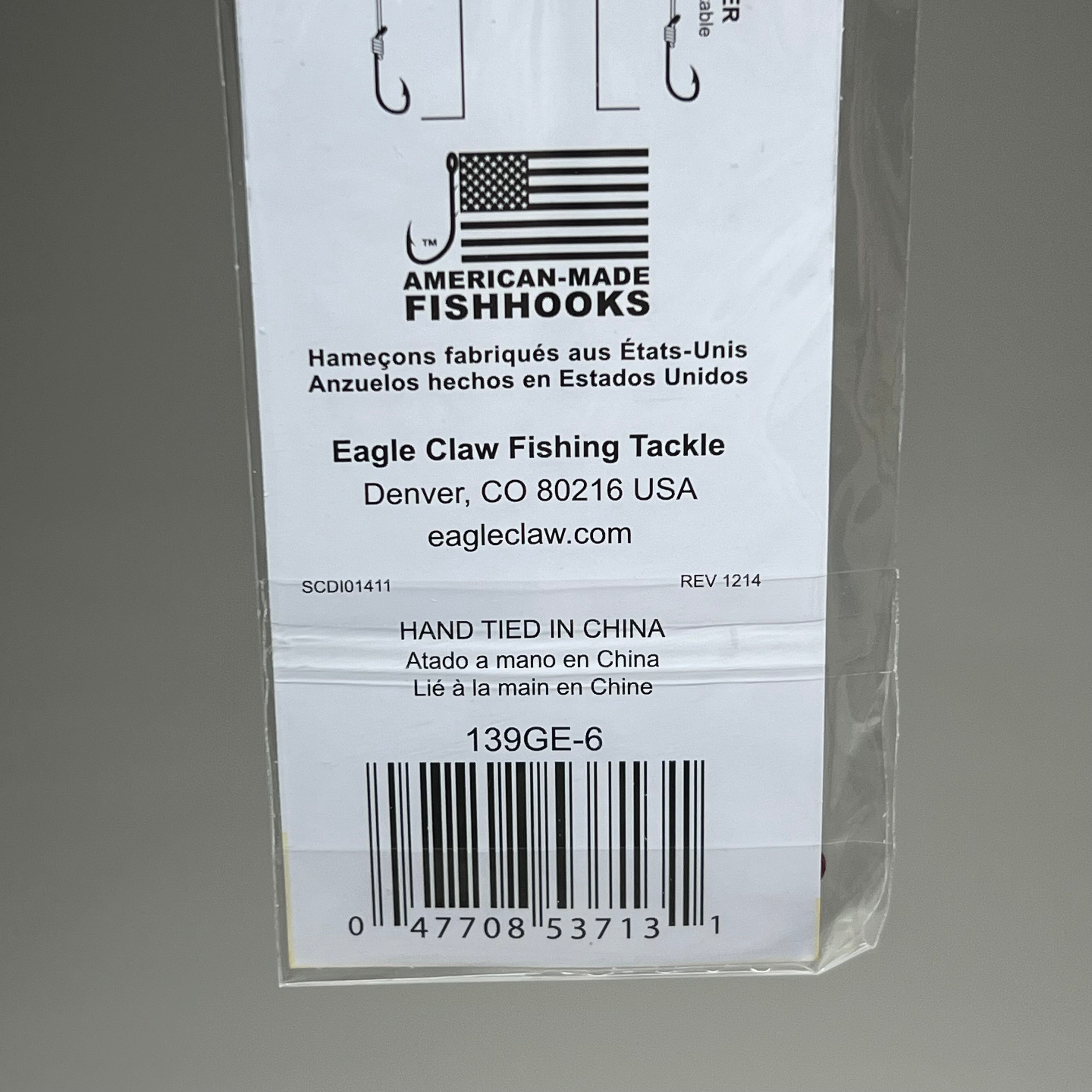 EAGLE CLAW(3 PACK) Medium Wire Baitholder Snell Worms & Chunk Red #6 6pc 391GE-6