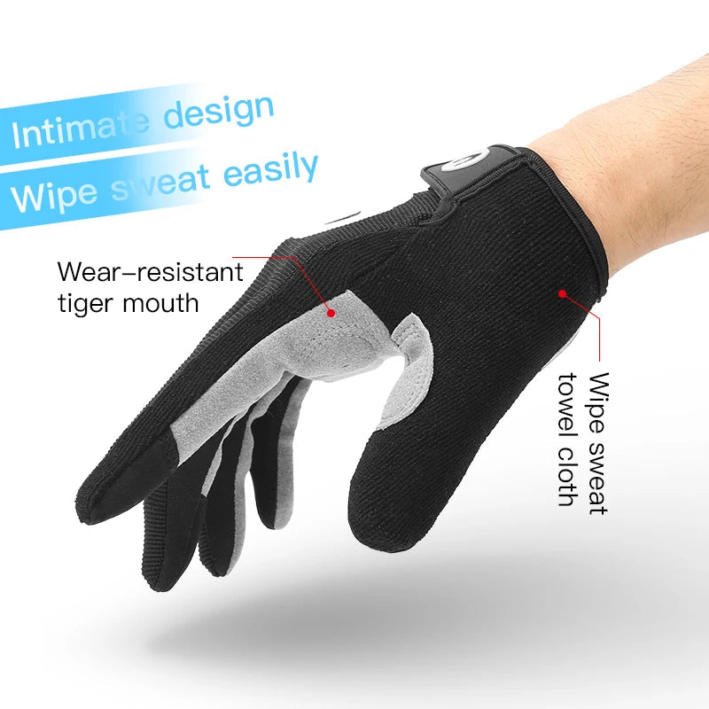 Men and women outdoor cycling windproof and cold proof motorcycle electric bike full finger touch screen anti slip gloves