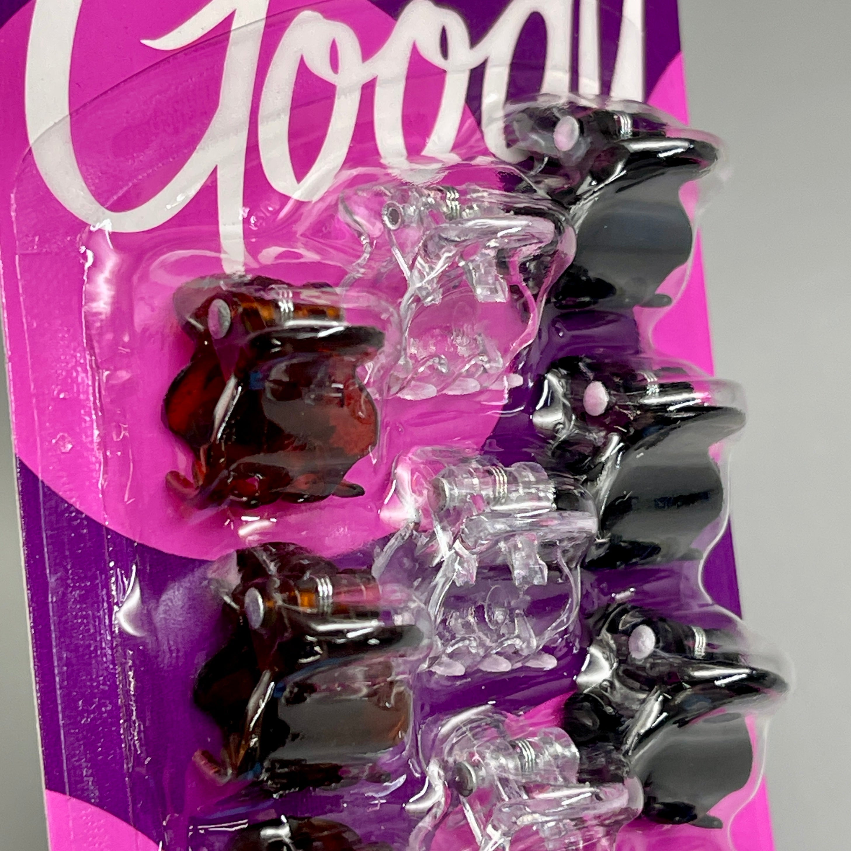 GOODY 3 Sets of 15! Mini Claw Hair Clips 45 CT Black/Brown/Clear 3000136 (New)