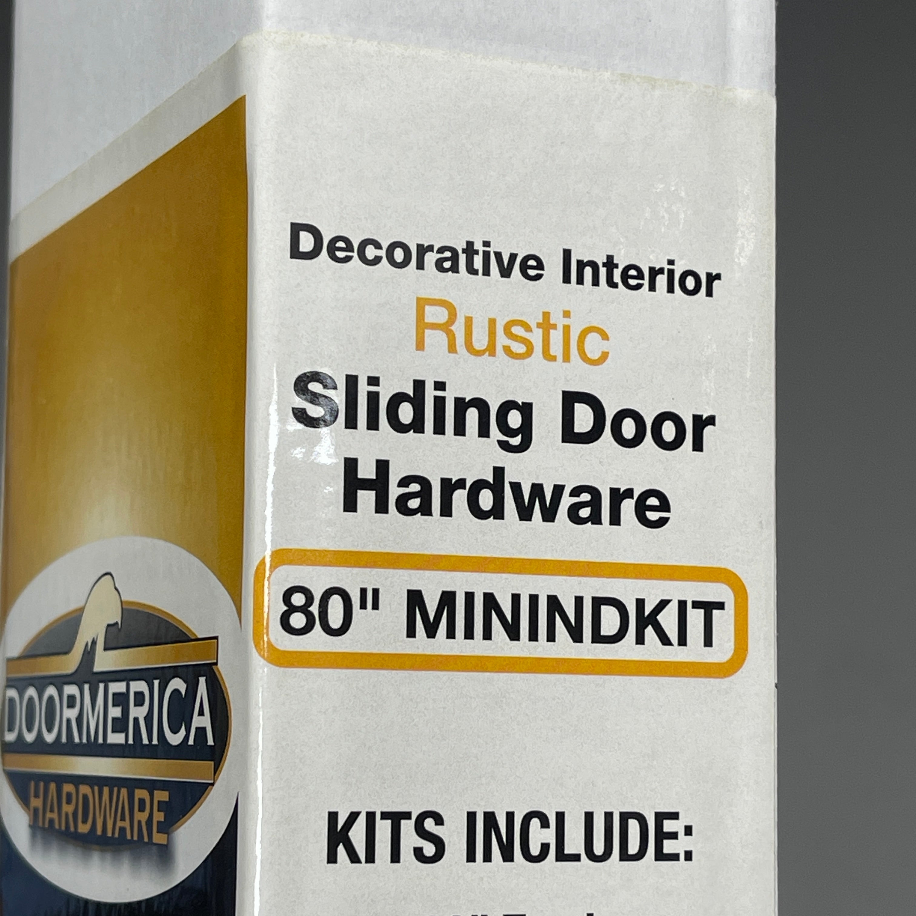 DOORMERICA American Rustic Sliding Barn Door Hardware Black 80" (for 36" Doors) MININDKIT