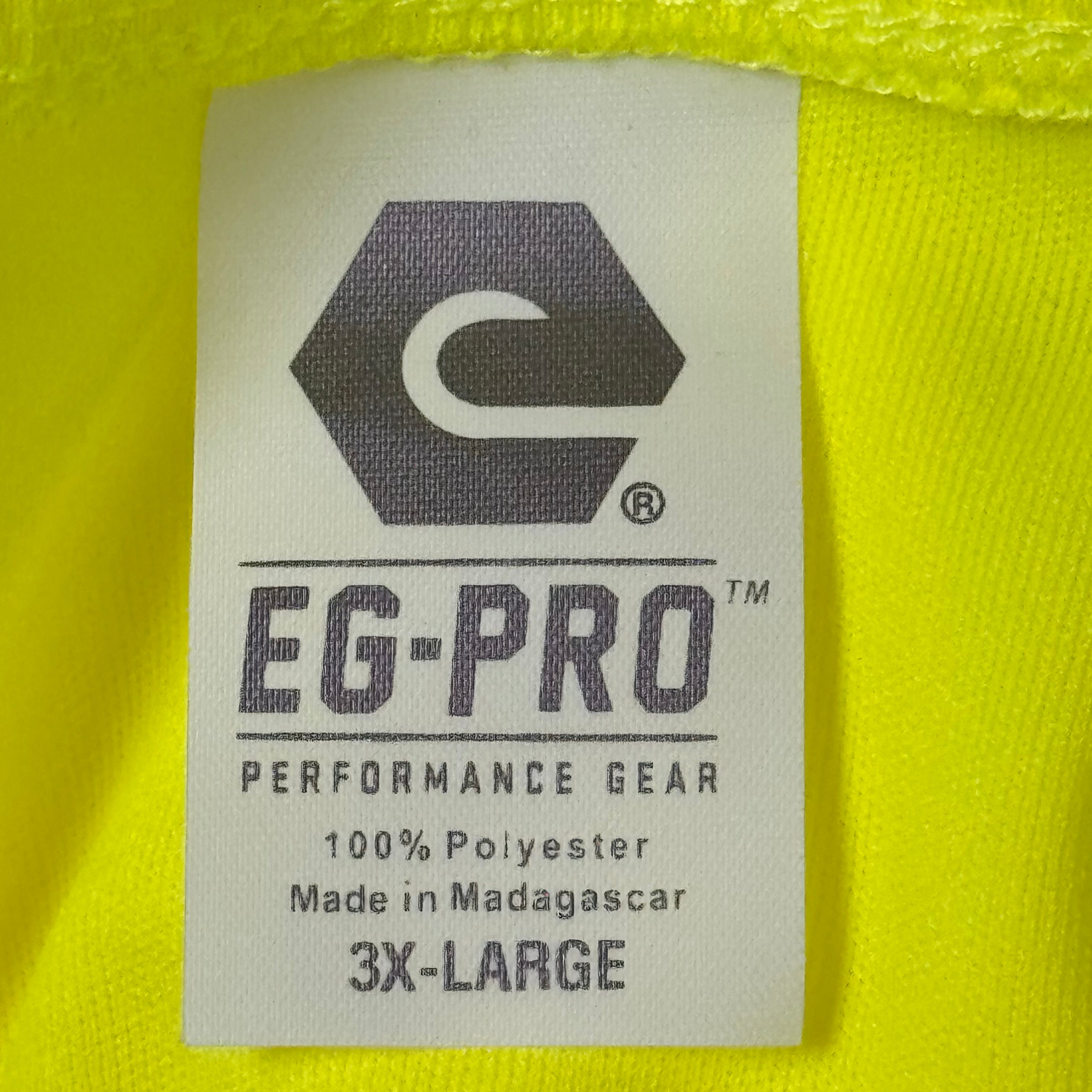 EG-PRO (4 PACK) Long Sleeve High Visibility Shirt 100% Poly SZ 3X Safety Yellow