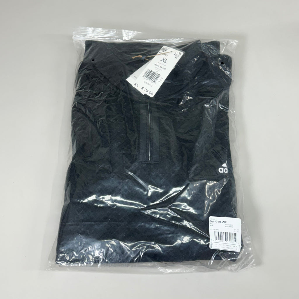 ADIDAS DWR 1/4 Zip Men's Golf Textured Sweatshirt Sz-XL Black H53965