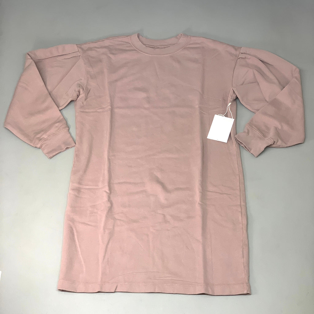 ETICA Viola Sweatshirt Dress Pleated Drop Shoulder Wood Rose Size Large EW174415