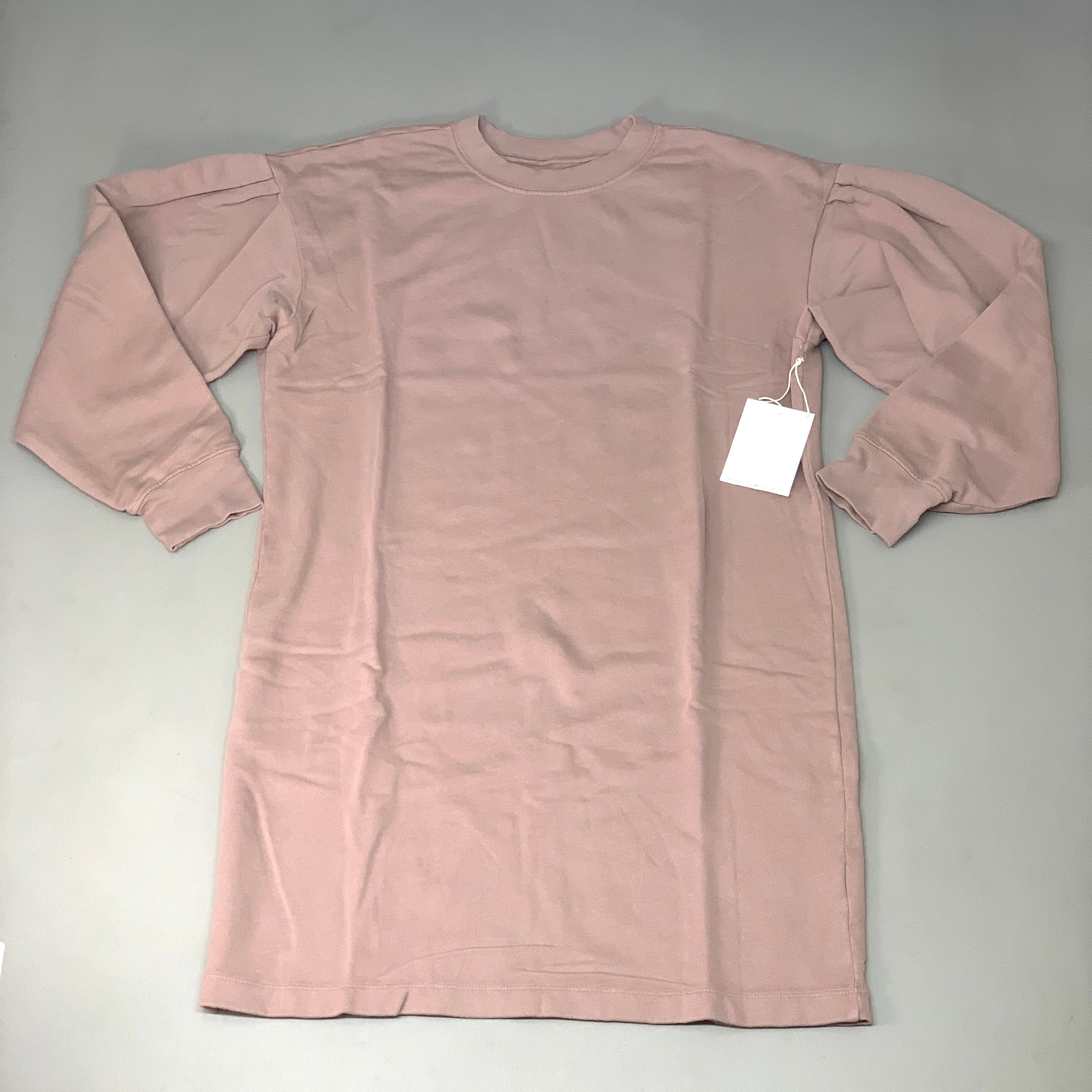 ETICA Viola Sweatshirt Dress Pleated Drop Shoulder Wood Rose Size Large EW174415