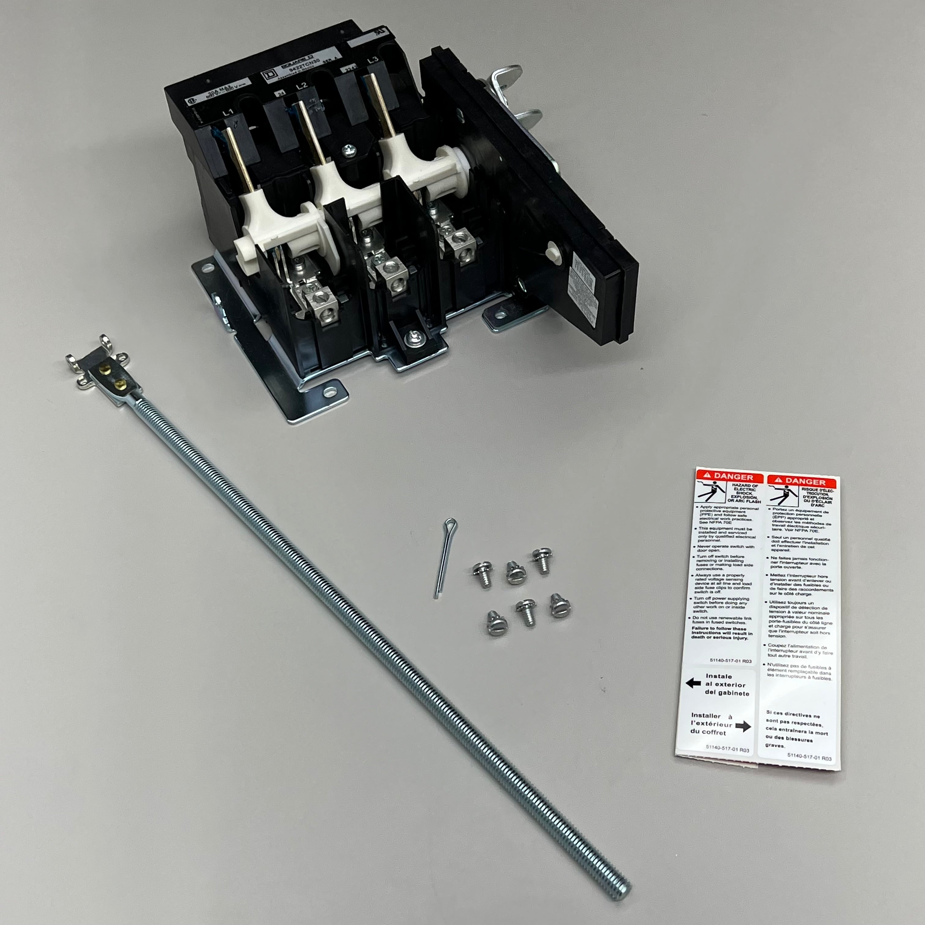SCHNEIDER ELECTRIC 30A 600V Operating Mechanism Flange Mounted No Fuse 9422TCN30
