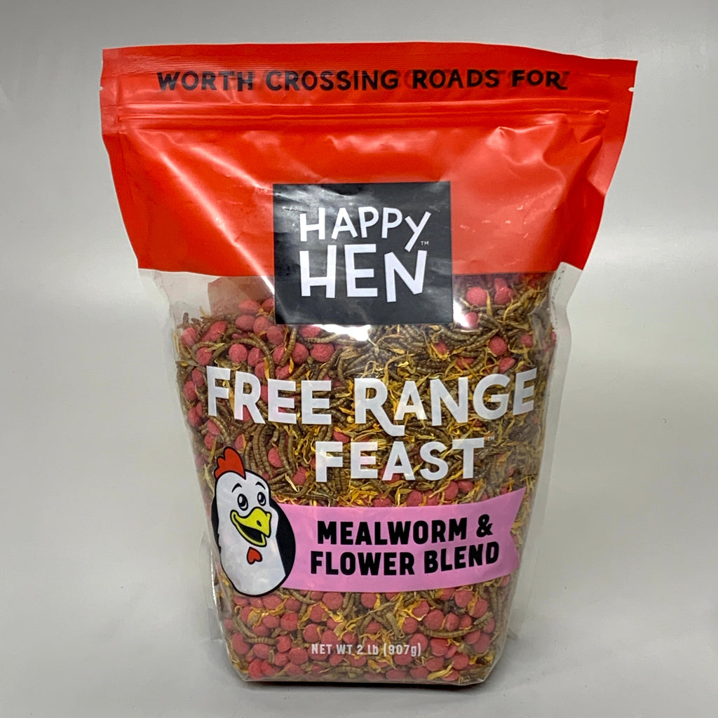HAPPY HEN Free Range Feast Mealworm & Flower Blend 2 lbs 810029430005