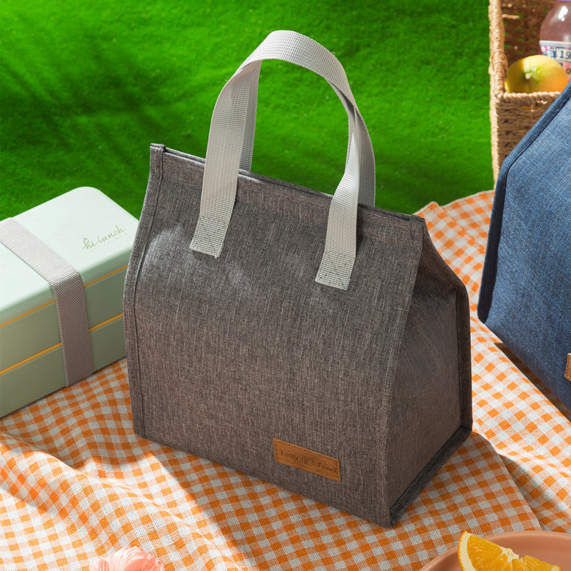Fashionable and simple vertical large capacity portable insulated lunch bag
