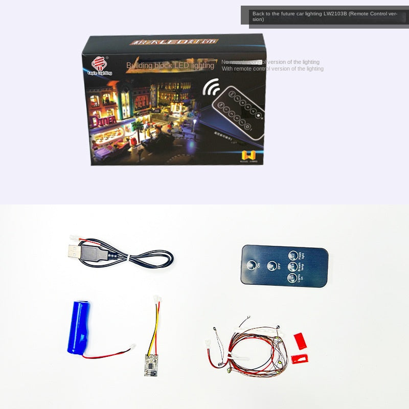 DIY building block lighting suitable for LEGO 10300 Back to the Future Time Machine, car LED remote control lighting