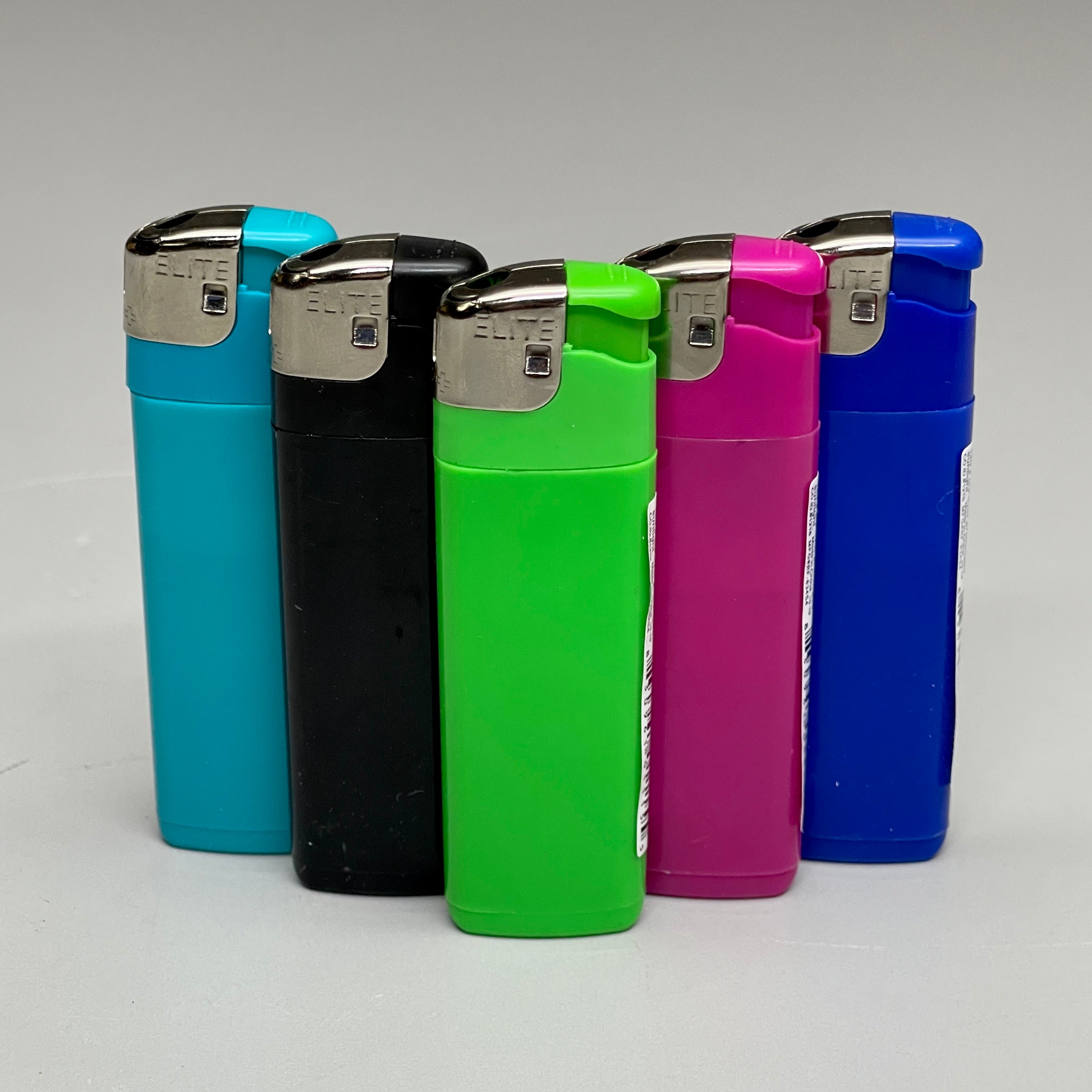 ELITE BRANDS 50-PACK! Elite Electronic Lighter Refillable Multi-Color (new)