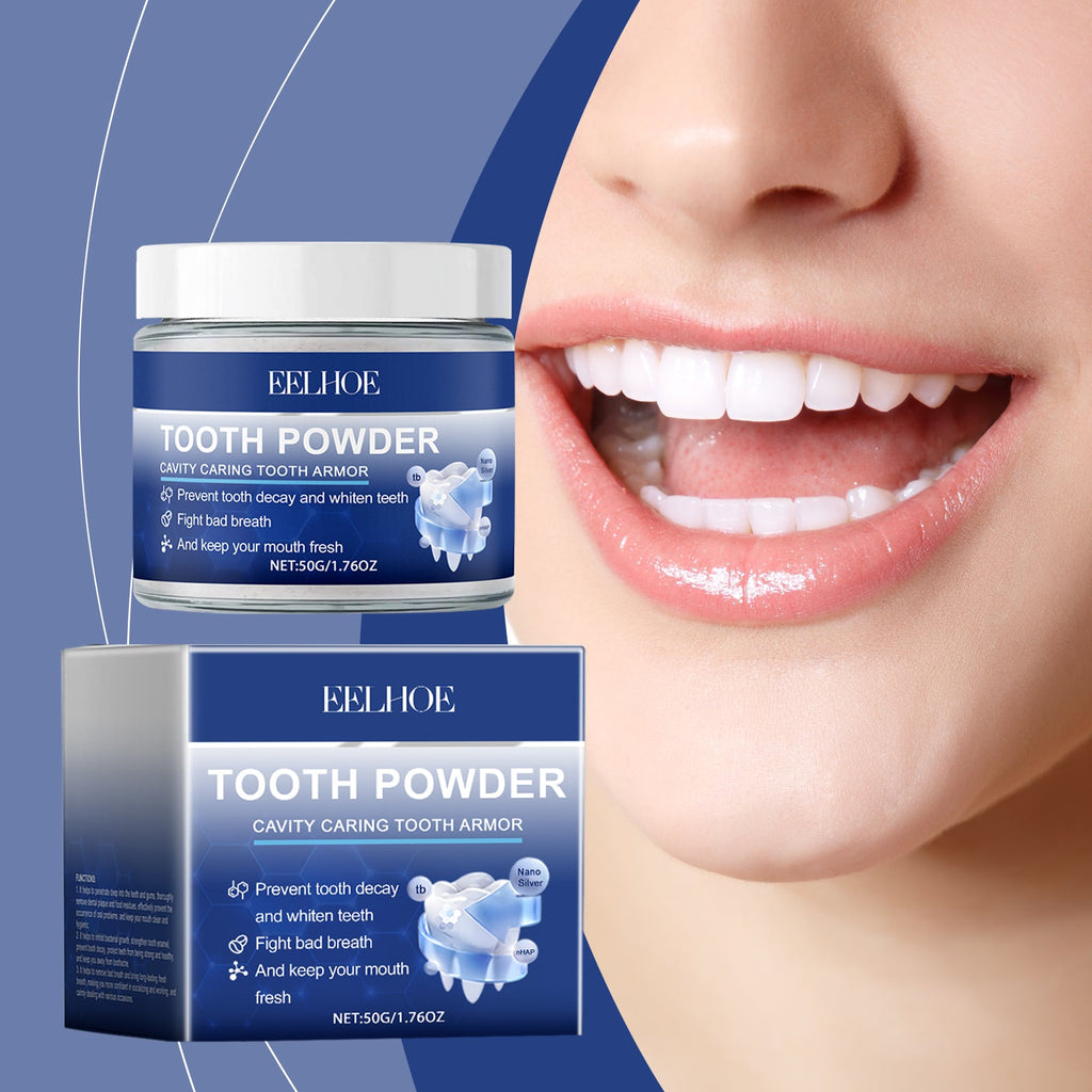 EELHOE Dental Powder Care Gums Fresh Breath Daily Gentle Cleaning Teeth Stains Yellow Powder