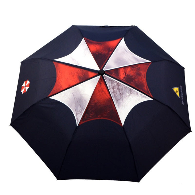 Creative Folding Sunny Umbrella Biochemical Crisis Triple Fold Sunshade Umbrella Rain and Rain dual-use