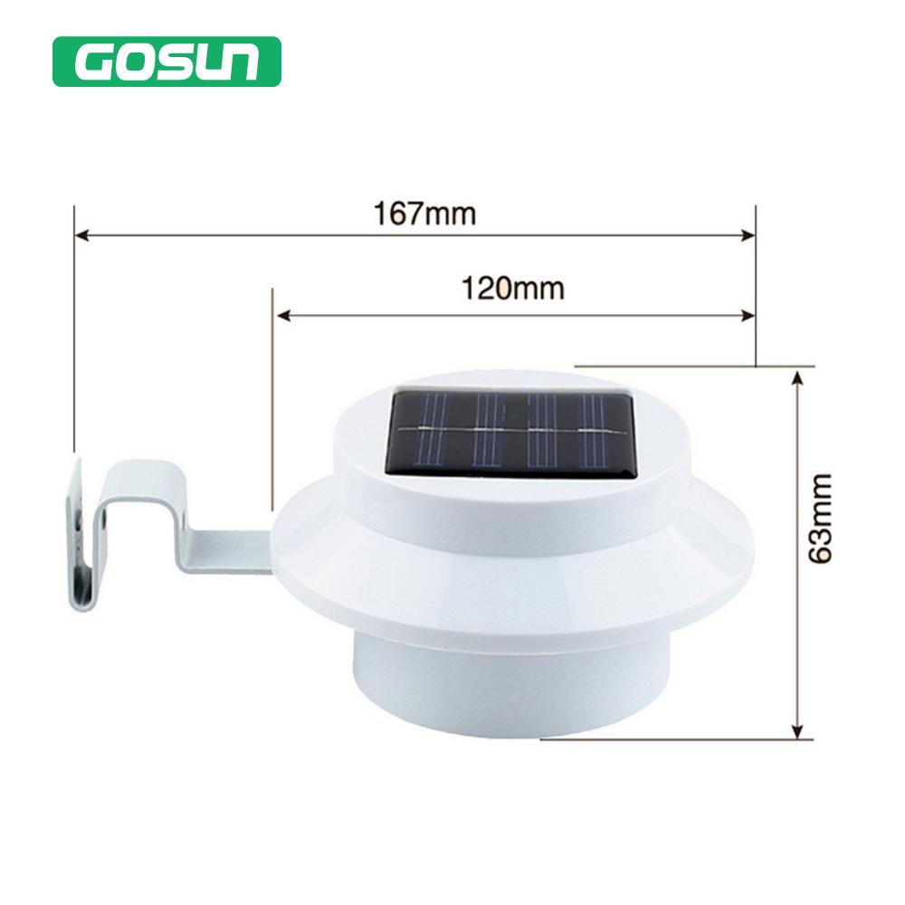 3 leds light sensor control Solar Powered Fence Gutter Solar Lights, Outdoor Security Solar Lamps
