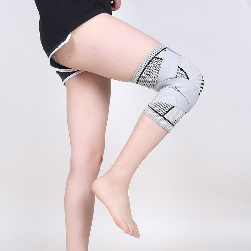 Double Strap Sports Knee Protector Outdoor Fitness Running Basketball Breathable Knee Protector Sports Protective Equipment Strap Compression Knee Protector