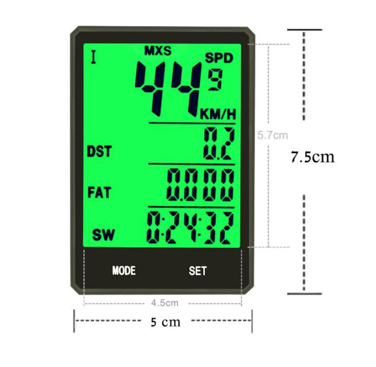 Waterproof Bicycle Computer With Backlight Wireless Wired Bicycle Computer Bike Speedometer Odometer Wireless Bike Computer Waterproof Bicycle Speedometer  Support Smart Sensor LCD Backlight Display Automatic Wake-Up