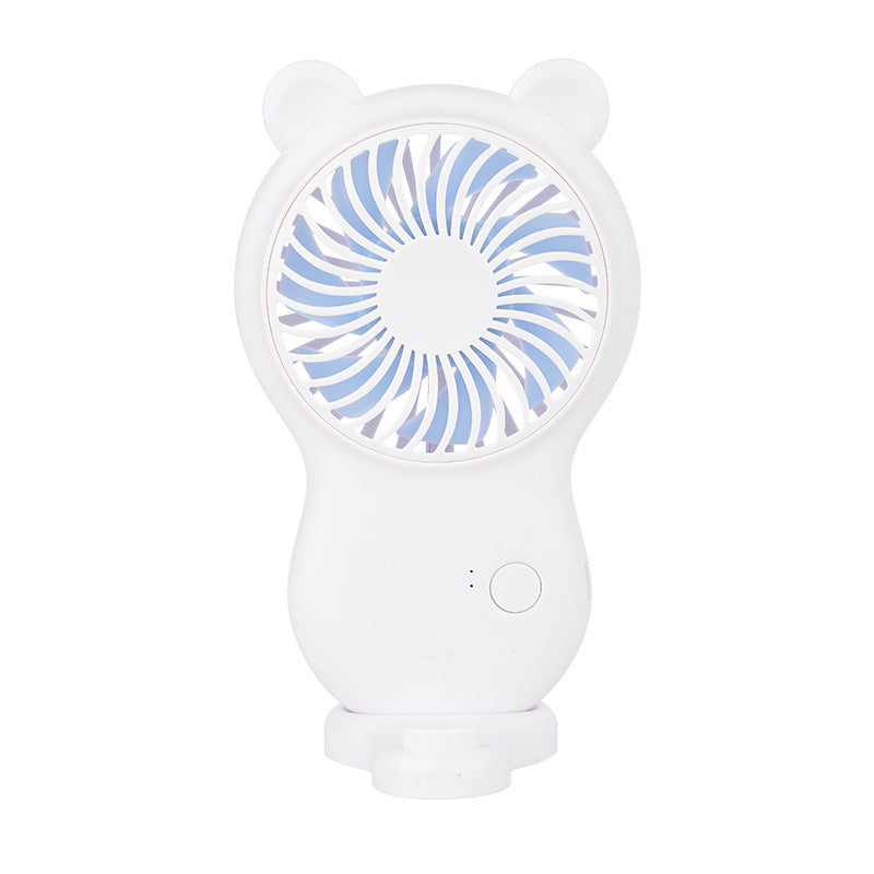 Handheld Pocket Mini Fan Portable With Bracket USB Mini Fan Portable Pocket Fan Cartoon Handheld Desktop Rechargeable Standing Fan Three Gear Wind Speed Regulation Battery Operated USB Small Fan with 3 Speeds for Home Office Car Outdoor Travel