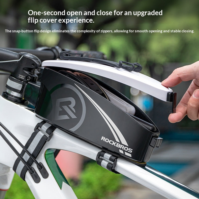Rainproof Bike Bag For 4-6.5' Front Phone Bag Special PC Hard Shell With Free Rain Cover Motorcycle Bike Accessories  Bike Phone Bag Bike Pouch Top Tube Bag Bicycle Front Frame Bag Waterproof Bike Accessories Bag Phone Holder Compatible With Smartphones