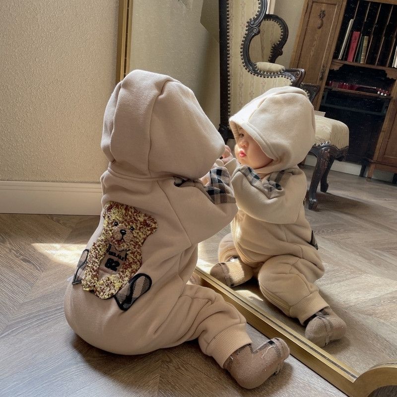 AutumnWinter Fleece- Lined Onesie For Newborn Babies