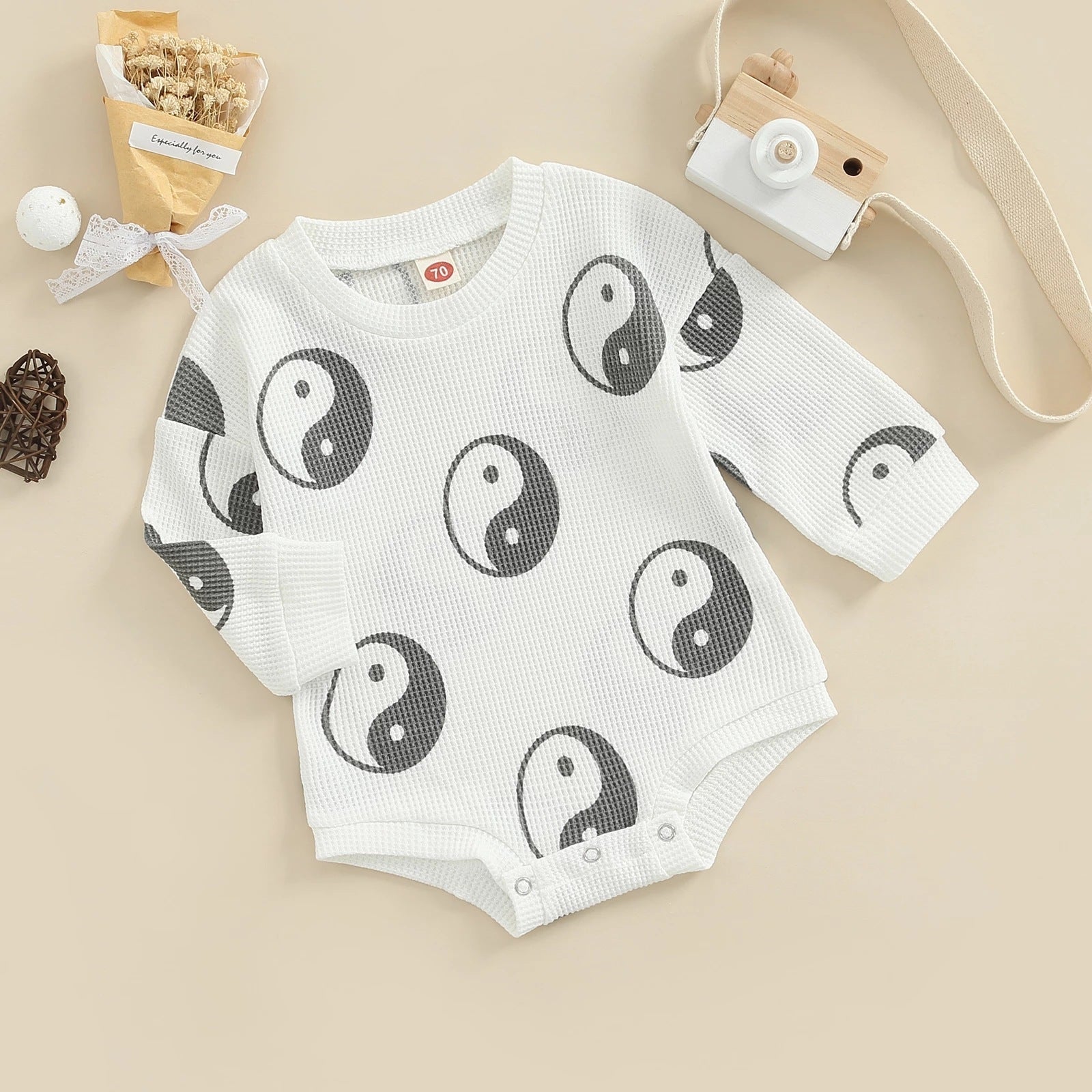 Baby One-piece Suit Knitted Long Sleeve
