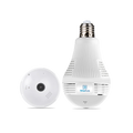 Silarius SIL-FISHBULB3MP 3MP WiFi, bulb fish-eye Camera,  app (IC See) , TF card, 2-Way Audio , app can switch bulb on - 1.29mm lens (SILVER COLOR)