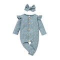 Children's Two-color Pit Stripe Printed Jumpsuit