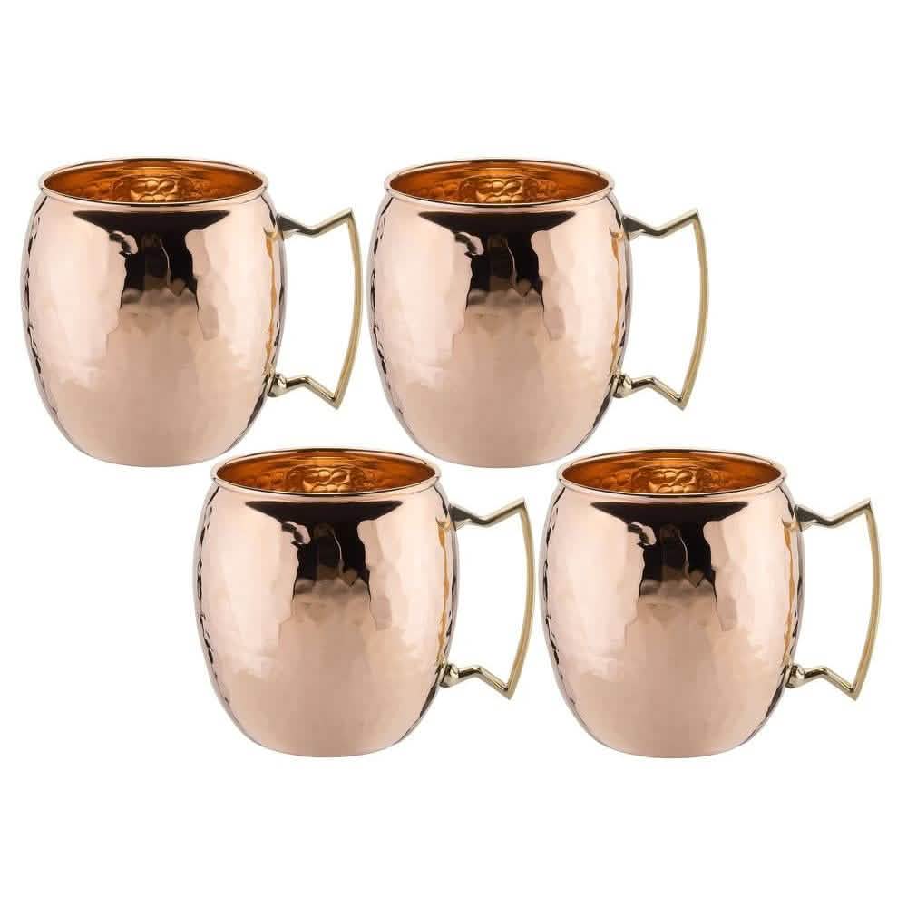 4-Pack: Hammered Copper-Finish Moscow Mule Mugs