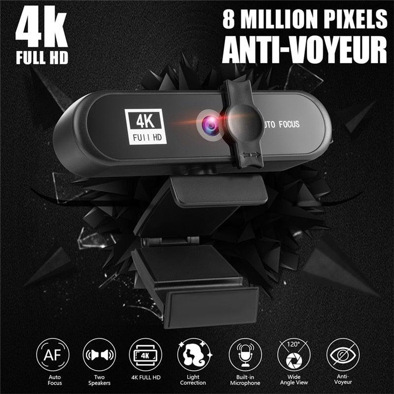2K 4K Conference Webcam Autofocus USB Web Camera Laptop Desktop For Office Meeting Home With Mic 1080P HD Webcam For Video Conferencing Recording and Streaming