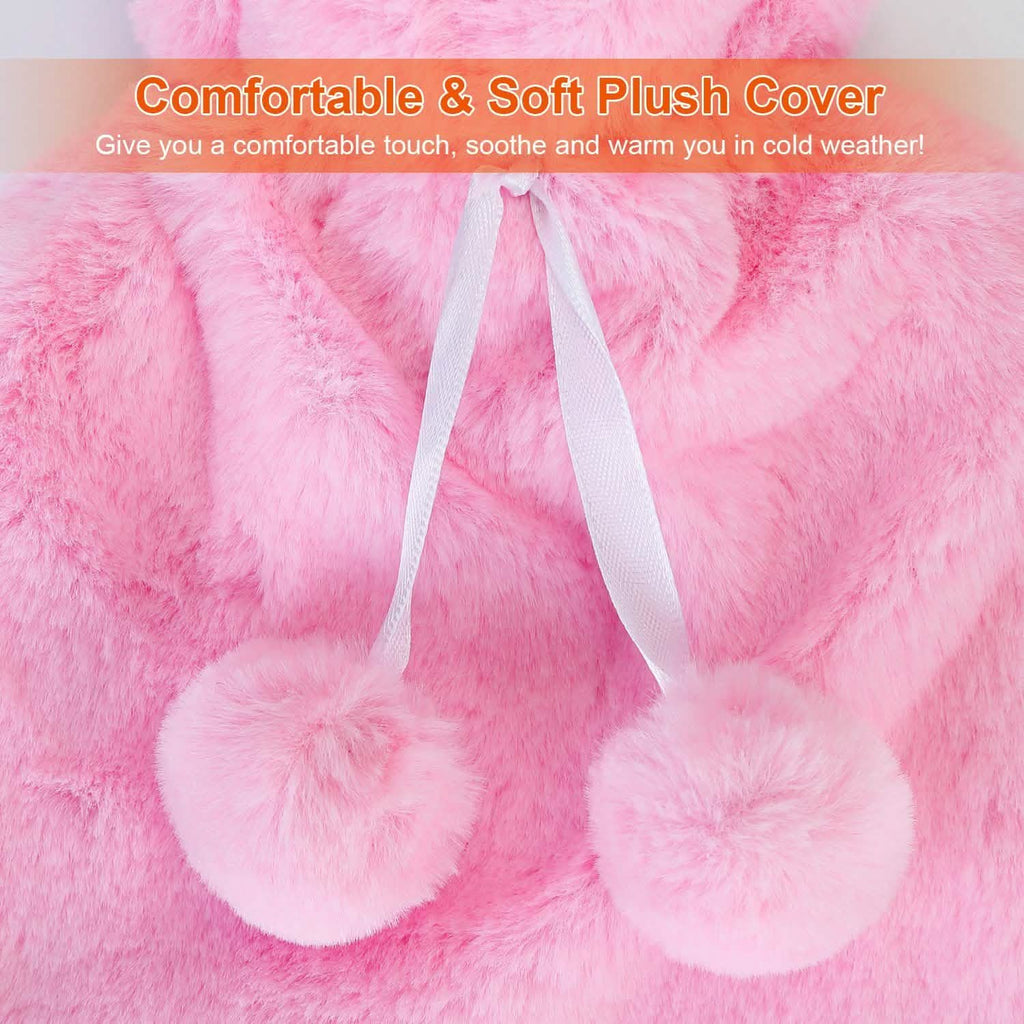 2L Hot Water Bottle with Plush Cover