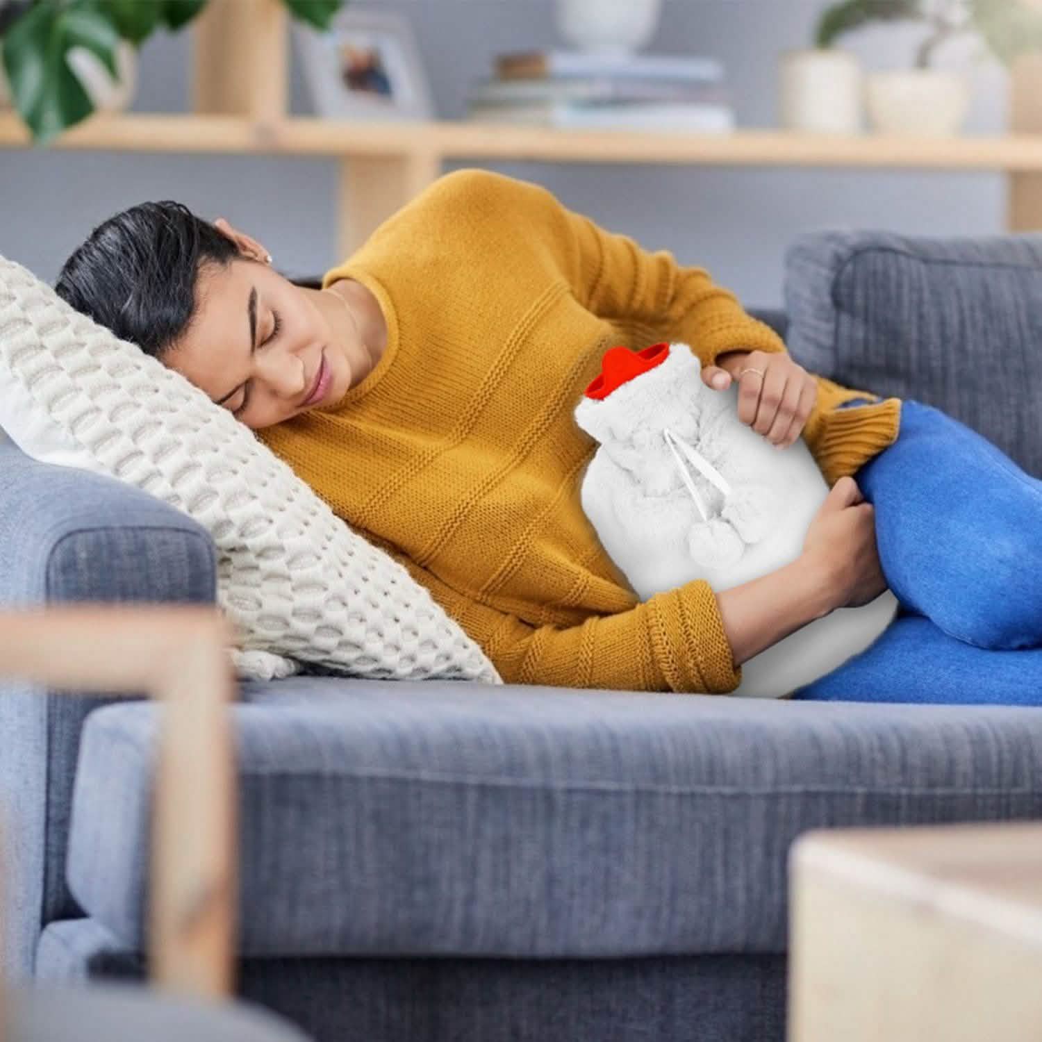 2L Hot Water Bottle with Plush Cover