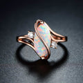 3 CTTW Fire Opal S Ring in 18K Rose Gold Plating - Size 9